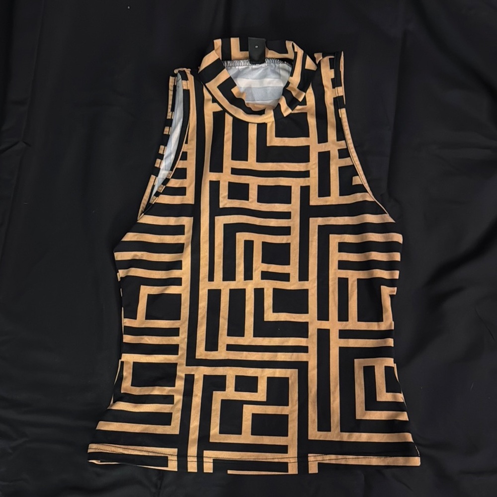 Geometric Sleeveless Top